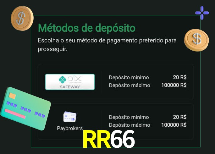 O cassino RR66 oferece uma grande variedade de métodos de pagamento
